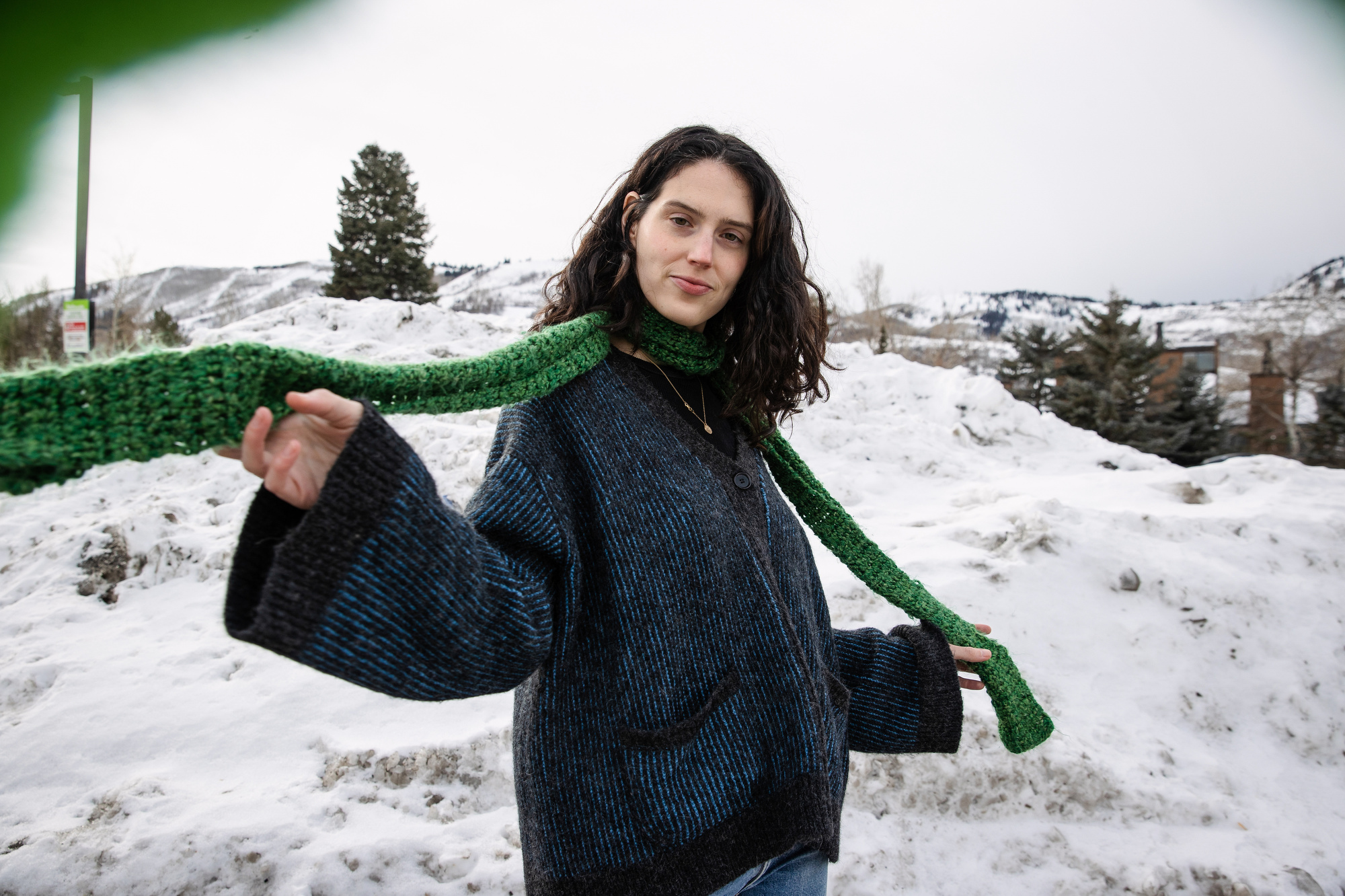 Shibori Distressed Knitted Jumper  Blue